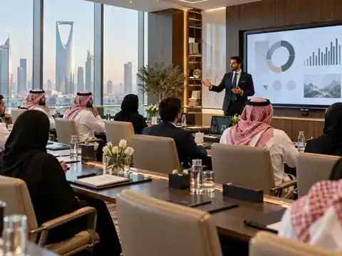 جلسة تعليم تنفيذي في قاعة اجتماعات